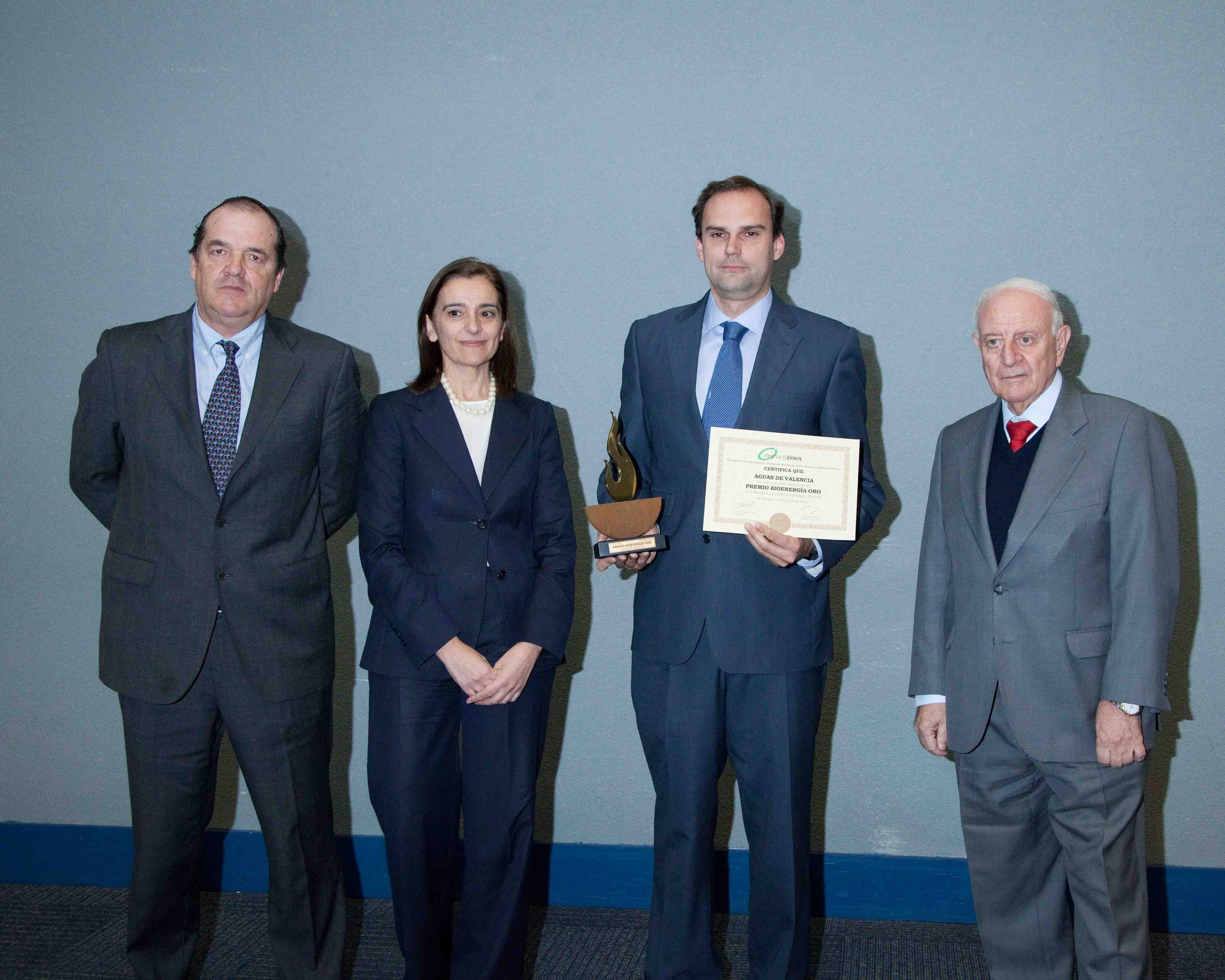 En este momento estás viendo El Grupo Aguas de Valencia, Premio Oro Bioenergía 2013 por generar energía limpia a partir de residuos y fangos